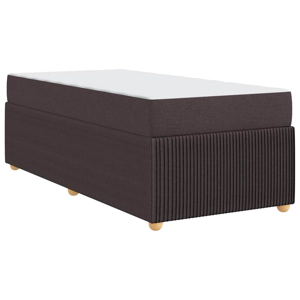 vidaXL Bed Frame with Mattress Dark Brown 90 x 190 cm Fabric