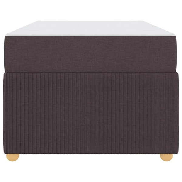vidaXL Bed Frame with Mattress Dark Brown 90 x 190 cm Fabric