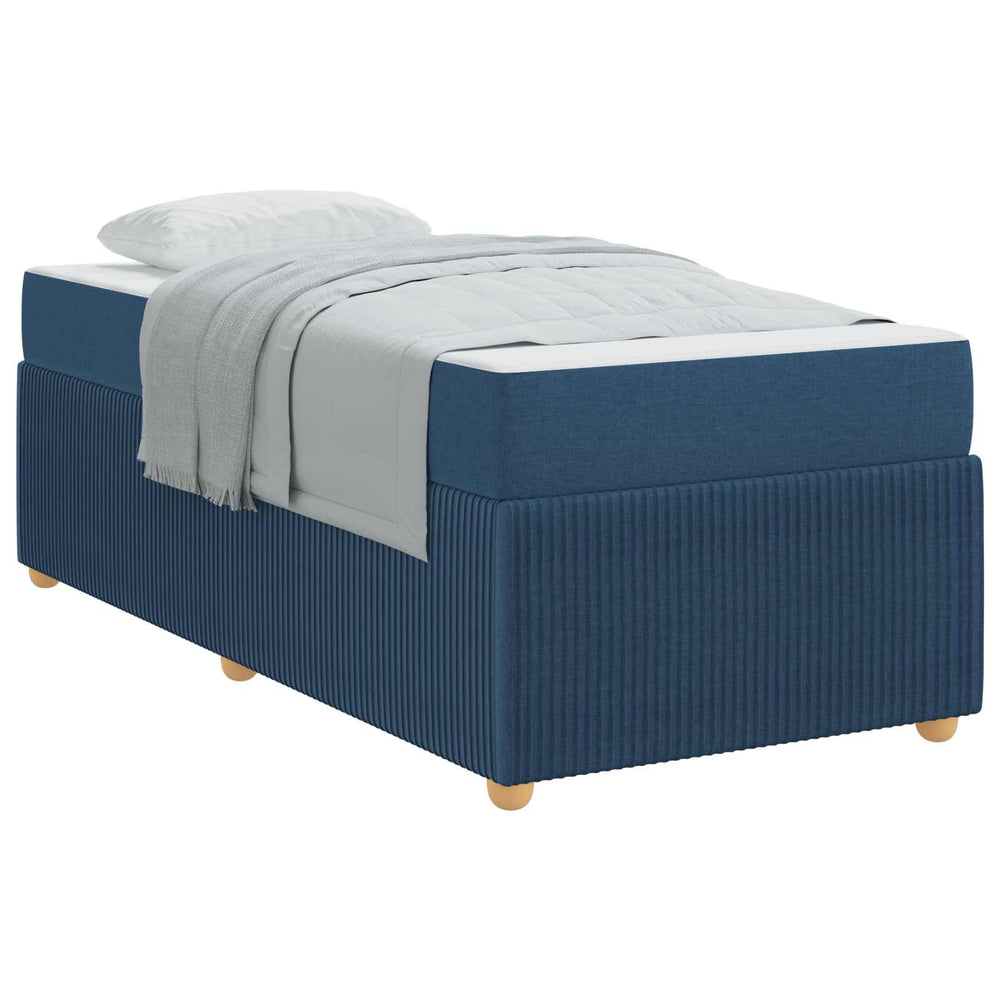 vidaXL Bed Frame with Mattress Blue 90 x 190 cm Fabric