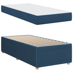 vidaXL Bed Frame with Mattress Blue 90 x 190 cm Fabric