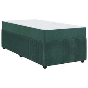 vidaXL Bed Frame with Mattress Dark Green 90 x 190 cm Fabric