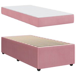 vidaXL Bed Frame with Mattress Pink 90 x 190 cm Fabric