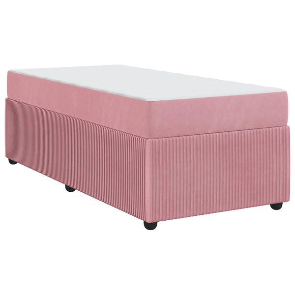vidaXL Bed Frame with Mattress Pink 90 x 190 cm Fabric