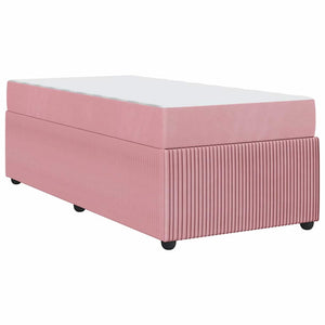 vidaXL Bed Frame with Mattress Pink 90 x 190 cm Fabric