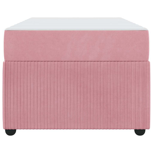 vidaXL Bed Frame with Mattress Pink 90 x 190 cm Fabric