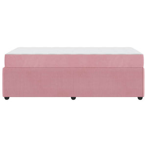 vidaXL Bed Frame with Mattress Pink 90 x 190 cm Fabric