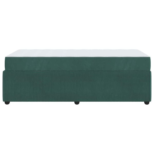 vidaXL Bed Frame with Mattress Dark Green 100 x 200 cm Fabric