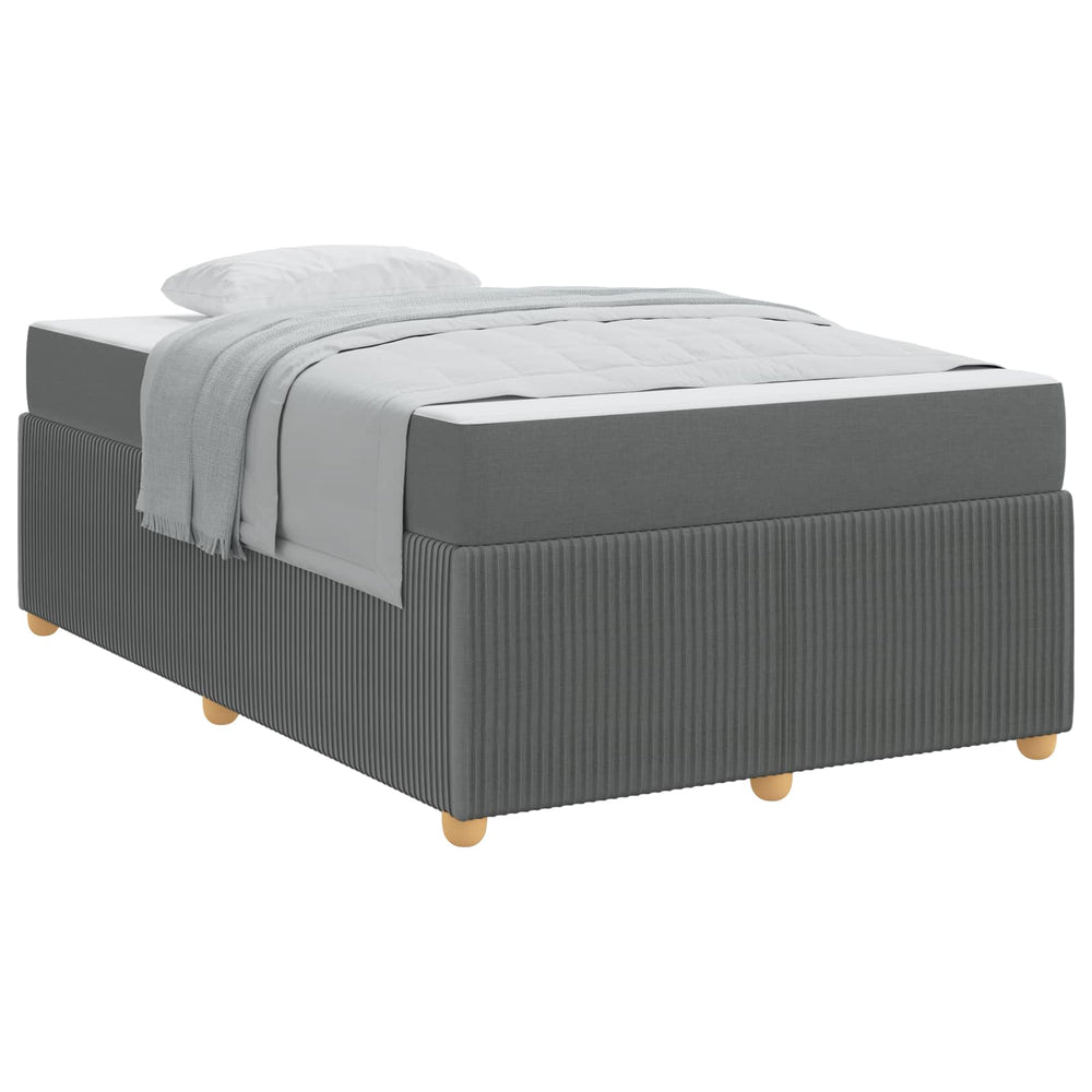 vidaXL Bed Frame with Mattress Dark Grey 120 x 190 cm Fabric