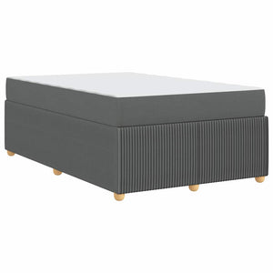 vidaXL Bed Frame with Mattress Dark Grey 120 x 190 cm Fabric