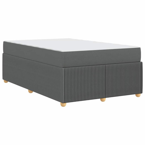 vidaXL Bed Frame with Mattress Dark Grey 120 x 190 cm Fabric