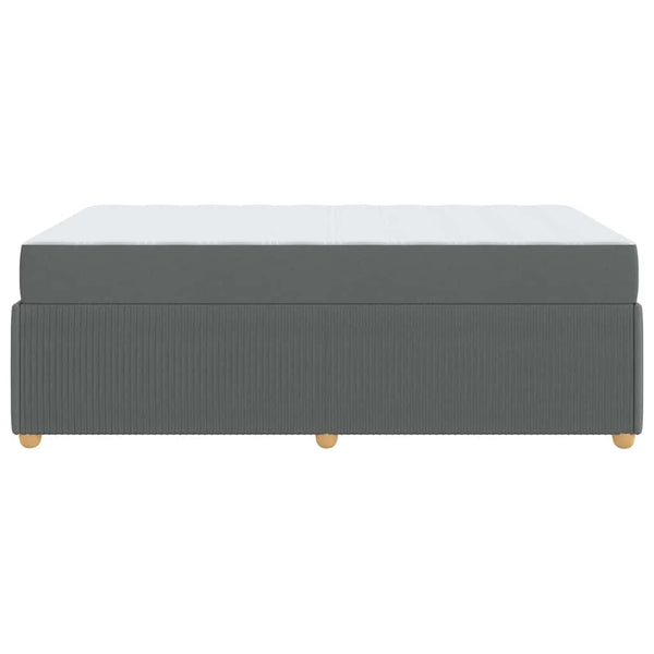 vidaXL Bed Frame with Mattress Dark Grey 120 x 190 cm Fabric