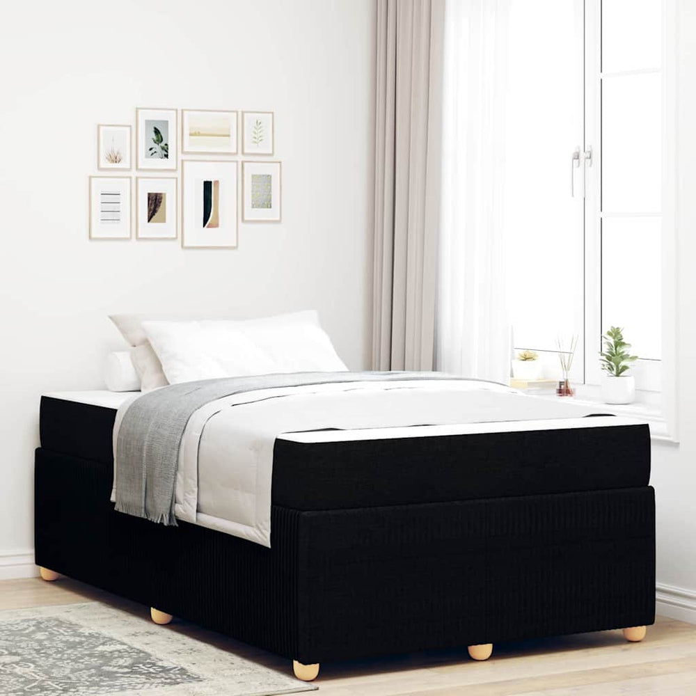 vidaXL Bed Frame with Mattress Black 120 x 190 cm Fabric