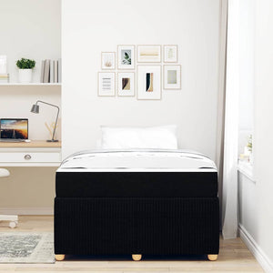 vidaXL Bed Frame with Mattress Black 120 x 190 cm Fabric