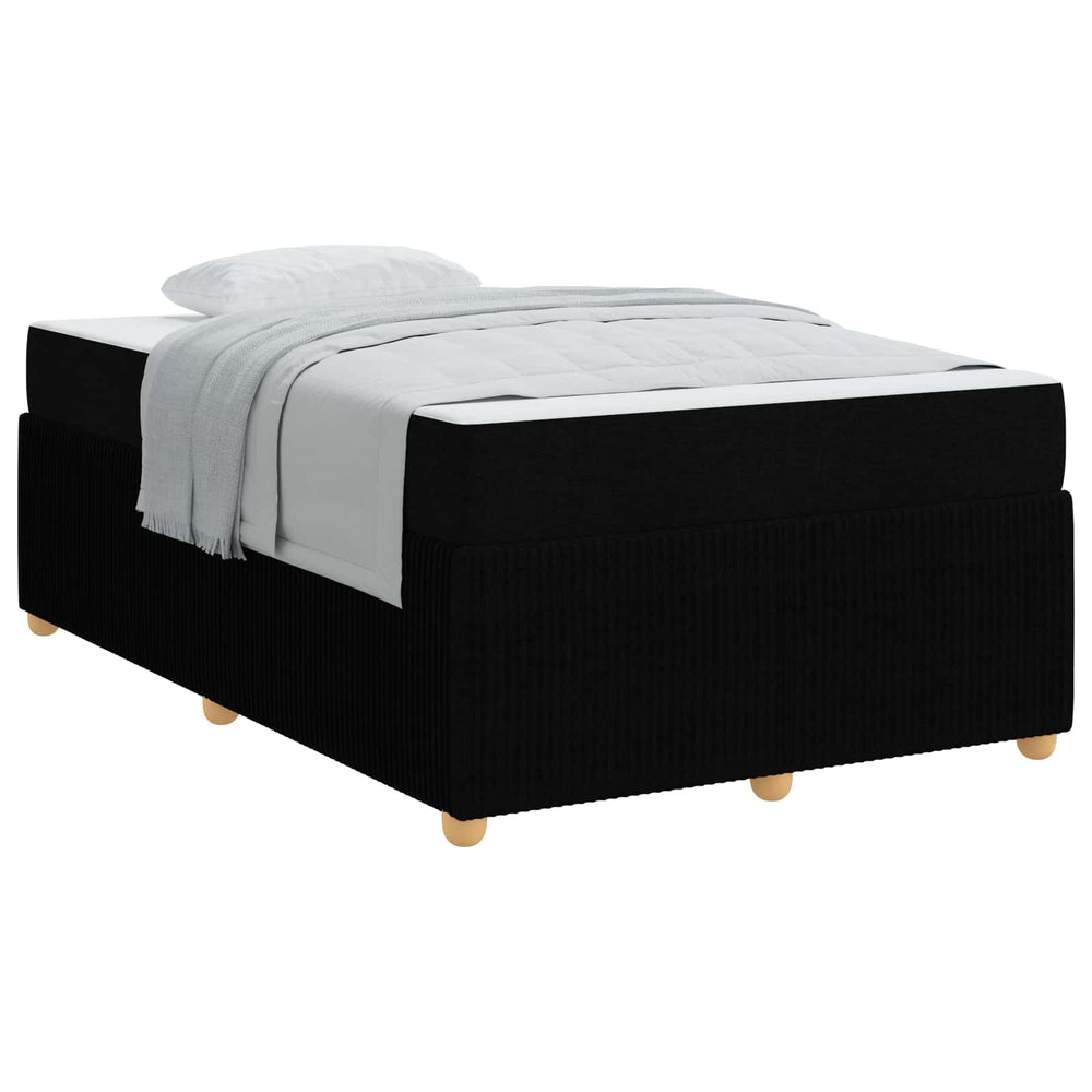 vidaXL Bed Frame with Mattress Black 120 x 190 cm Fabric