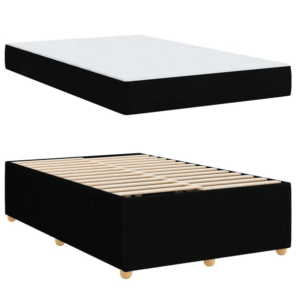 vidaXL Bed Frame with Mattress Black 120 x 190 cm Fabric