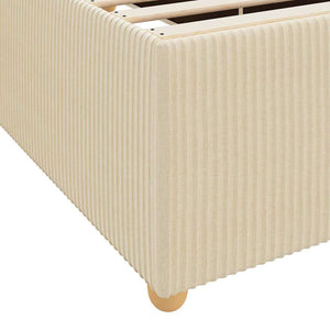 vidaXL Bed Frame with Mattress Cream 120 x 190 cm Fabric