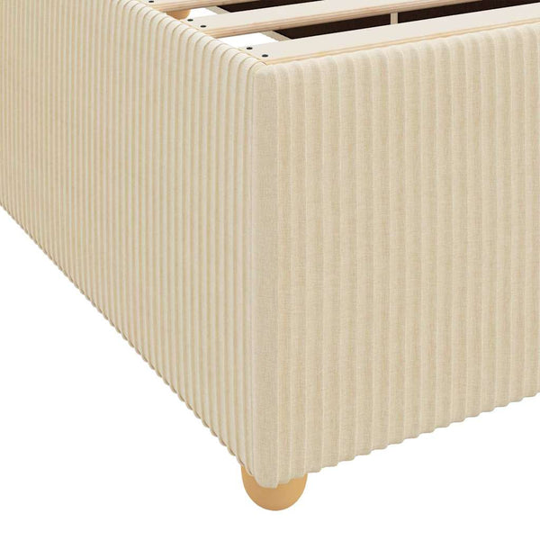 vidaXL Bed Frame with Mattress Cream 120 x 190 cm Fabric
