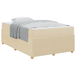 vidaXL Bed Frame with Mattress Cream 120 x 190 cm Fabric