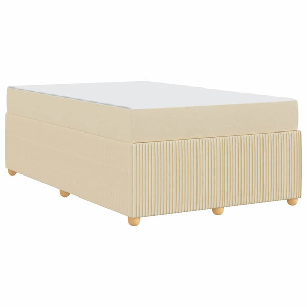vidaXL Bed Frame with Mattress Cream 120 x 190 cm Fabric