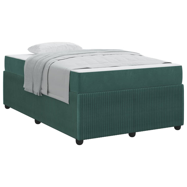 vidaXL Bed Frame with Mattress Dark Green 120 x 190 cm Fabric
