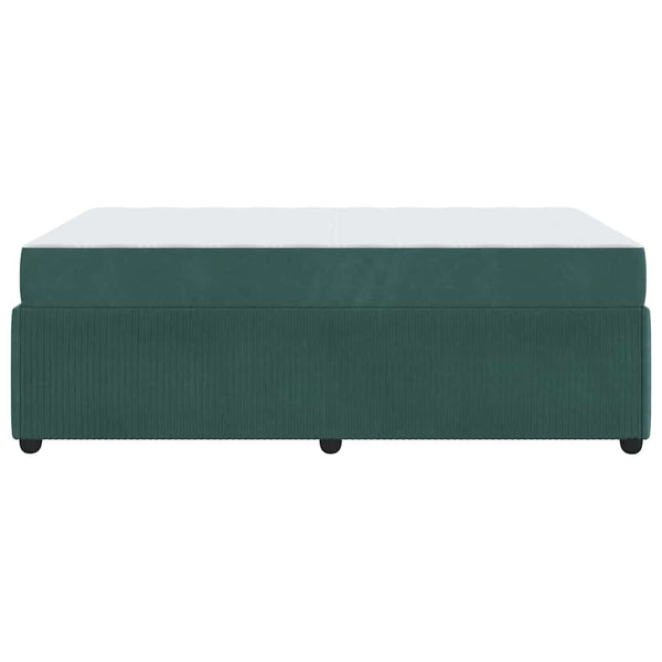 vidaXL Bed Frame with Mattress Dark Green 120 x 190 cm Fabric