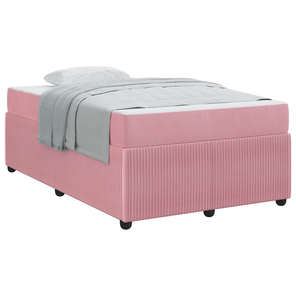 vidaXL Bed Frame with Mattress Pink 120 x 190 cm Fabric
