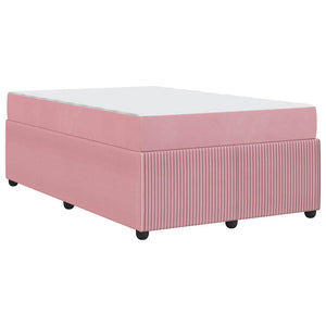 vidaXL Bed Frame with Mattress Pink 120 x 190 cm Fabric