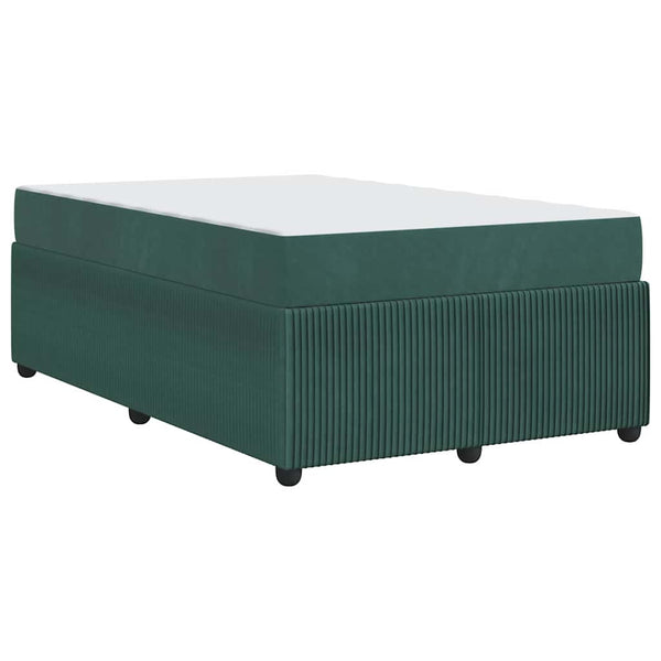 vidaXL Bed Frame with Mattress Dark Green 120 x 200 cm Fabric