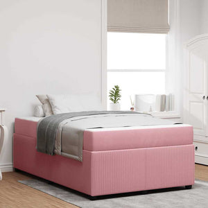 vidaXL Bed Frame with Mattress Pink 120 x 200 cm Fabric