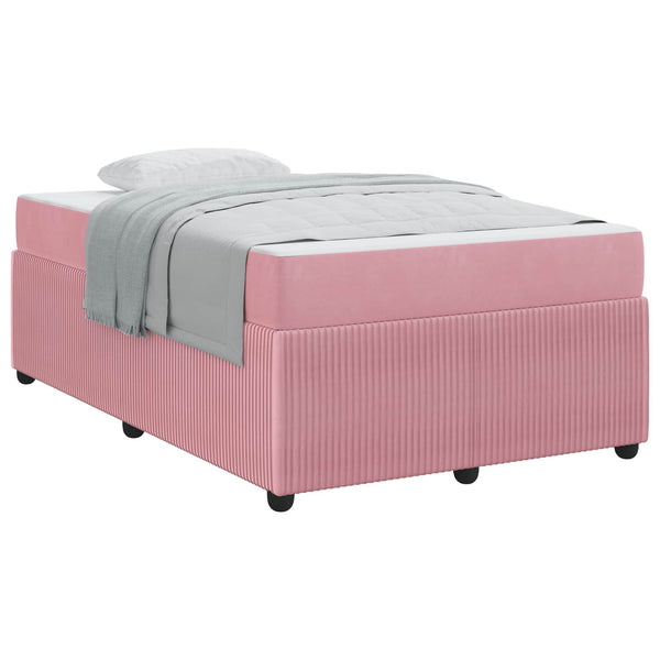 vidaXL Bed Frame with Mattress Pink 120 x 200 cm Fabric