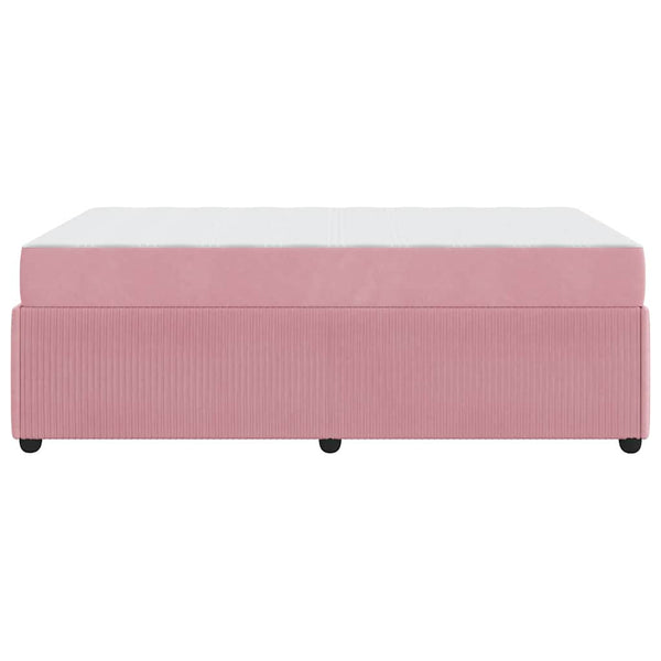 vidaXL Bed Frame with Mattress Pink 120 x 200 cm Fabric