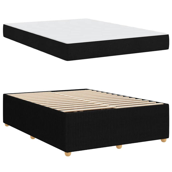 vidaXL Bed Frame with Mattress Black 140 x 200 cm Fabric