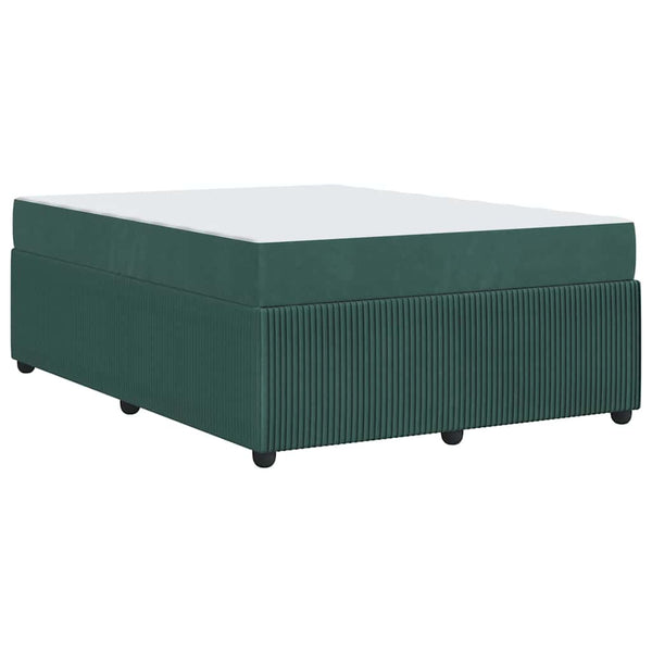vidaXL Bed Frame with Mattress Dark Green 140 x 200 cm Fabric