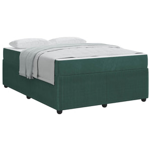 vidaXL Bed Frame with Mattress Dark Green 160 x 200 cm Fabric