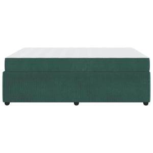 vidaXL Bed Frame with Mattress Dark Green 160 x 200 cm Fabric