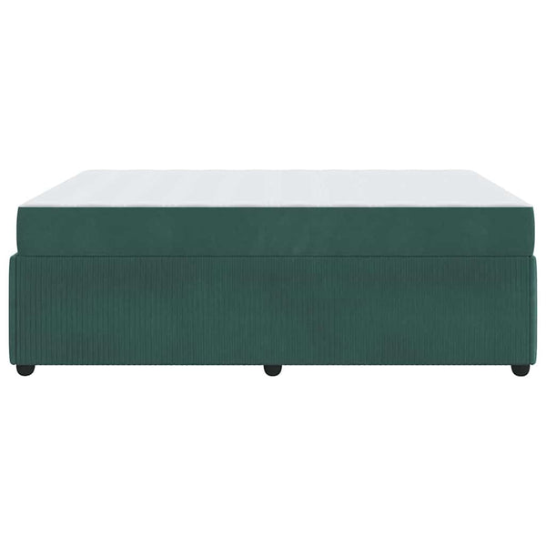 vidaXL Bed Frame with Mattress Dark Green 160 x 200 cm Fabric