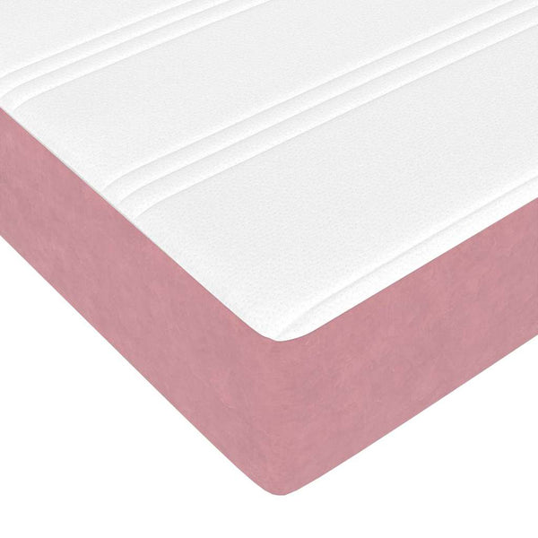 vidaXL Bed Frame with Mattress Pink 160 x 200 cm Fabric