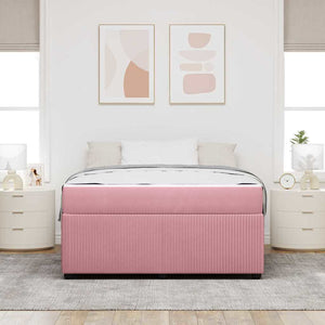 vidaXL Bed Frame with Mattress Pink 160 x 200 cm Fabric