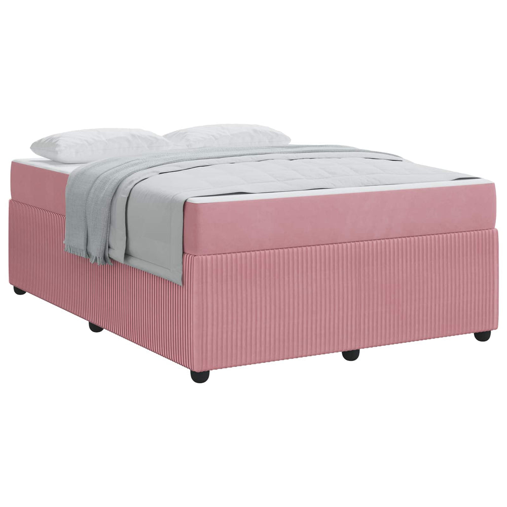 vidaXL Bed Frame with Mattress Pink 160 x 200 cm Fabric