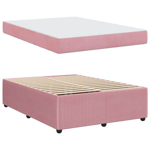 vidaXL Bed Frame with Mattress Pink 160 x 200 cm Fabric