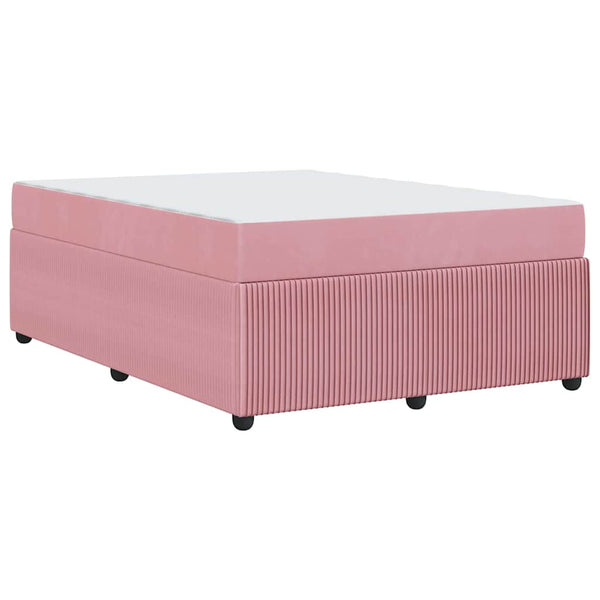 vidaXL Bed Frame with Mattress Pink 160 x 200 cm Fabric