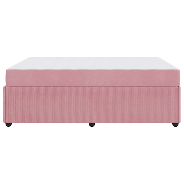 vidaXL Bed Frame with Mattress Pink 160 x 200 cm Fabric