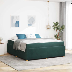vidaXL Bed Frame with Mattress Dark Green 180 x 200 cm Fabric