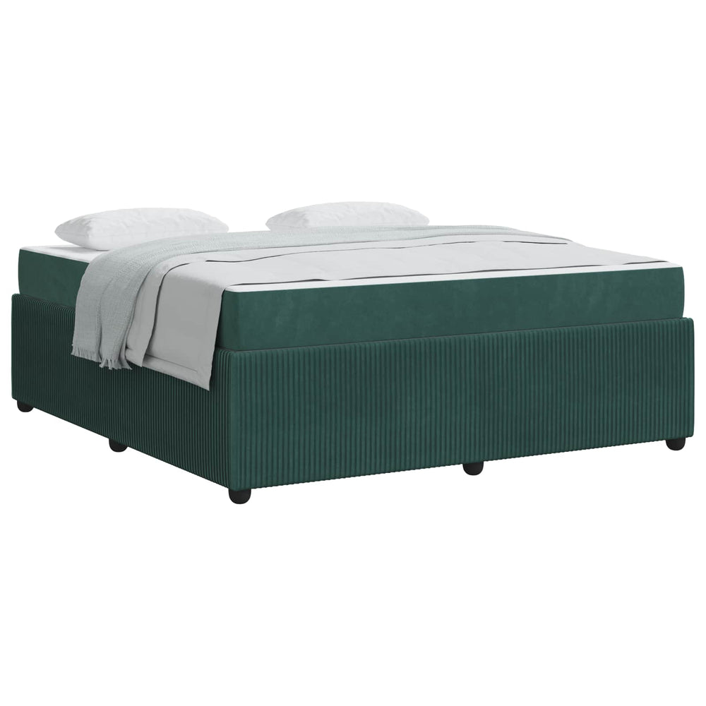 vidaXL Bed Frame with Mattress Dark Green 180 x 200 cm Fabric