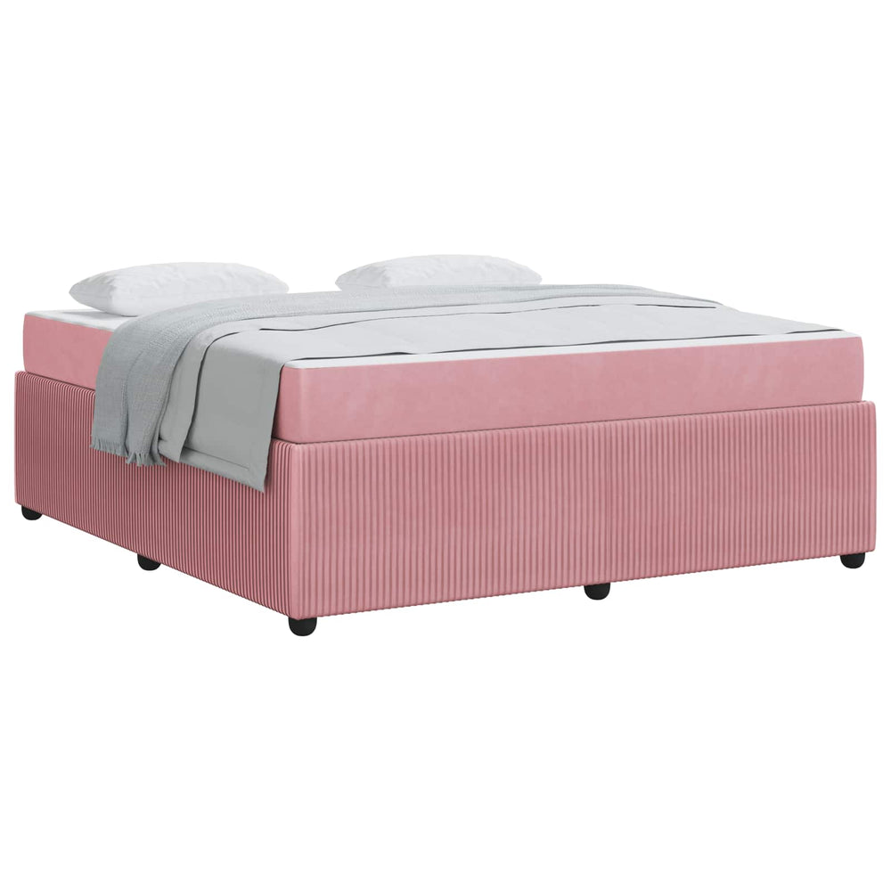 vidaXL Bed Frame with Mattress Pink 180 x 200 cm Fabric