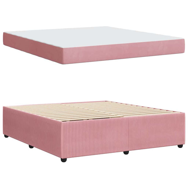 vidaXL Bed Frame with Mattress Pink 180 x 200 cm Fabric