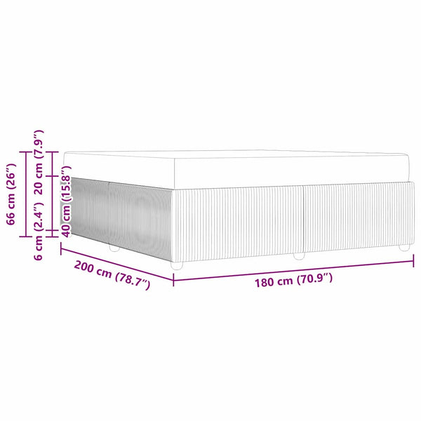 vidaXL Bed Frame with Mattress Pink 180 x 200 cm Fabric