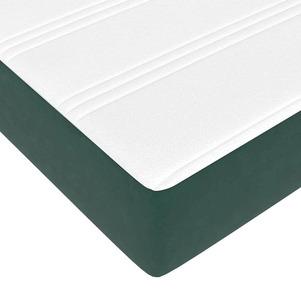 vidaXL Bed Frame with Mattress Dark Green 200 x 200 cm Fabric