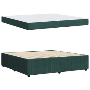vidaXL Bed Frame with Mattress Dark Green 200 x 200 cm Fabric