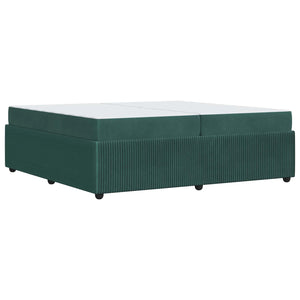 vidaXL Bed Frame with Mattress Dark Green 200 x 200 cm Fabric